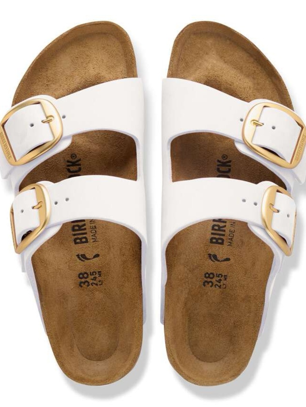 Birkenstock Arizona Big Buckle White Sandals Size 39